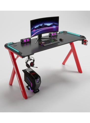 طاولة كمبيوتر للألعاب 120×60سم مع اضاءة RGB
