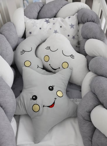 مفرش سرير أطفال مع حواجز مكون من 7 قطع