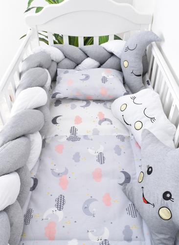 مفرش سرير أطفال مع حواجز حلزون مكون من 6 قطع