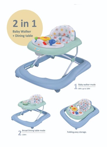 مشاية أطفال قابل للطي بمقعد ناعم مبطن