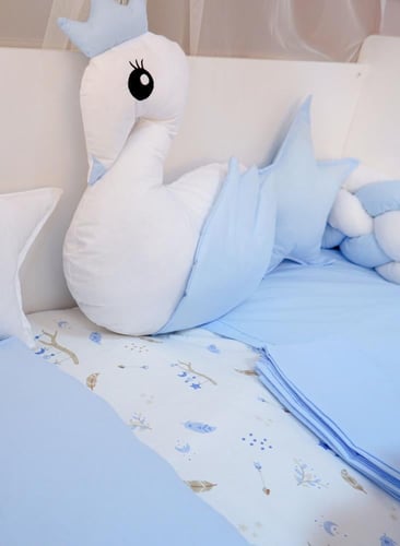 حواجز سرير اطفال ضفيرة مع لحاف ومخدات وشرشف وناموس...