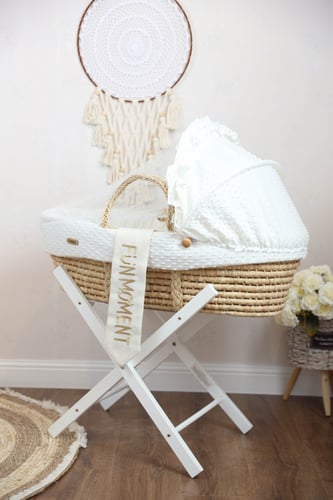 مهد مواليد (سلة موسى) لون سكري + قاعدة