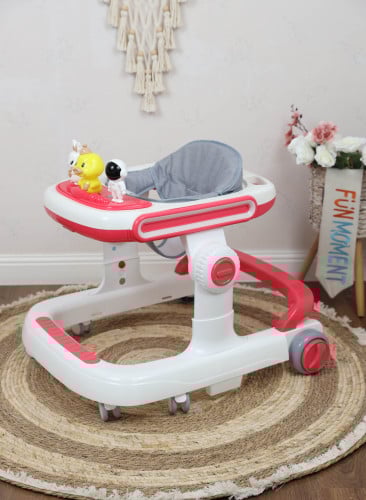 مشاية أطفال بمقعد ناعم مبطن وقابل للطي