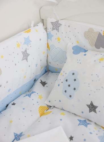 مفرش سرير أطفال مع حواجز مكون من 7 قطع