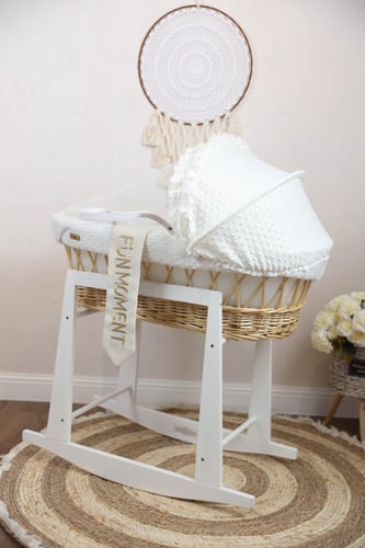 مهد مواليد (سلة موسى) لون سكري + قاعدة