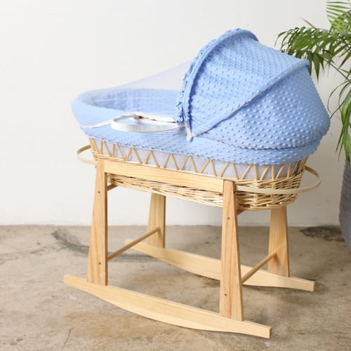 مهد مواليد (سلة موسى) لون ازرق + قاعدة