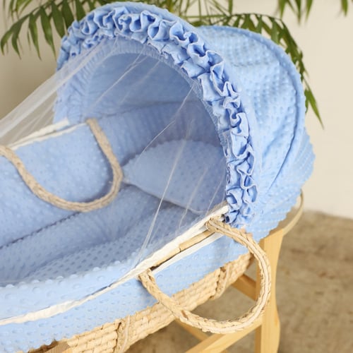 مهد مواليد (سلة موسى) لون ازرق + قاعدة