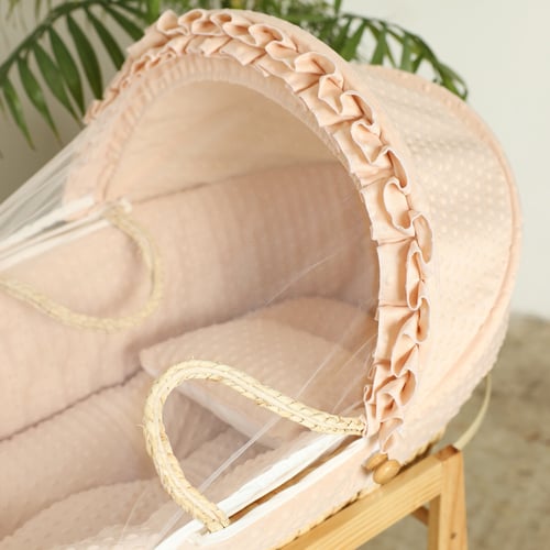 مهد مواليد (سلة موسى) لون بيج + قاعدة