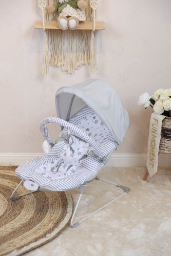 مقعد هزاز متعدد الوظائف للاطفال - رمادي