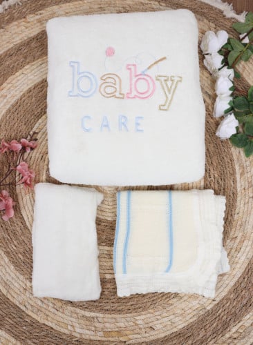 مجموعة مكونة من مفرش وبطانية ومخدة للاطفال ناعمة و...