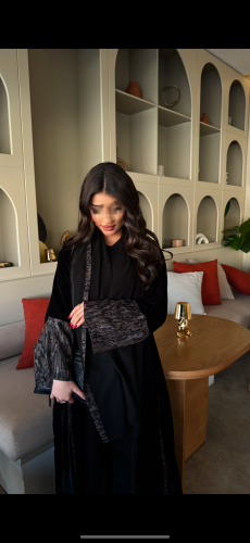 عباية غيمه كشميري موديل قيطان لون رصاصي+بني / كميه...