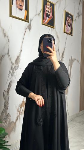 عبايه دبل كلوش تطريز مع شك 330