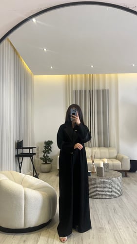 عباية روزا كلوش قماش شكيرا مع تدخيلة قماش تفته