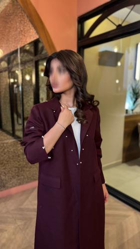 بليزر الولو قماش لينن لون عنابي