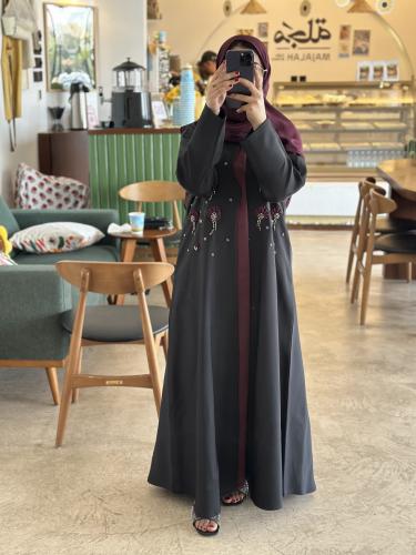 عبايه خيال 324 شك عنابي