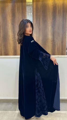عبايه مخمل شيفون جوانب