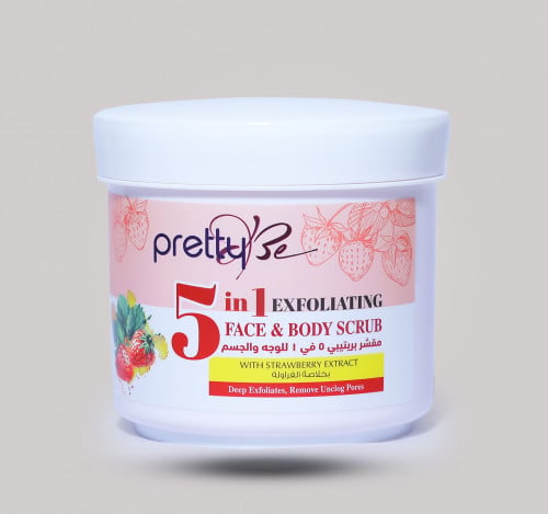 Briti Bee - Face and body scrub 5 in 1, scrub with strawberry extract - 550 ml