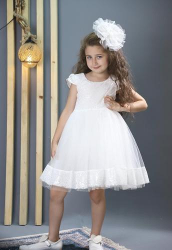 فستان اطفال ابيض للحفلات