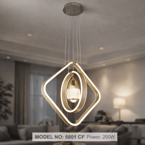 نجف هندسي مربع متداخل مودرن ذهبي م/5801 CF ماركة ب...