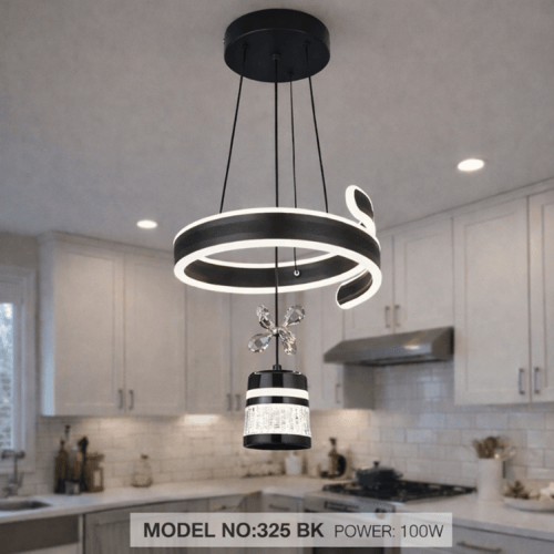 نجف ليد حلقة دائرية مودرن أسود م/325 BK ماركة بفكو