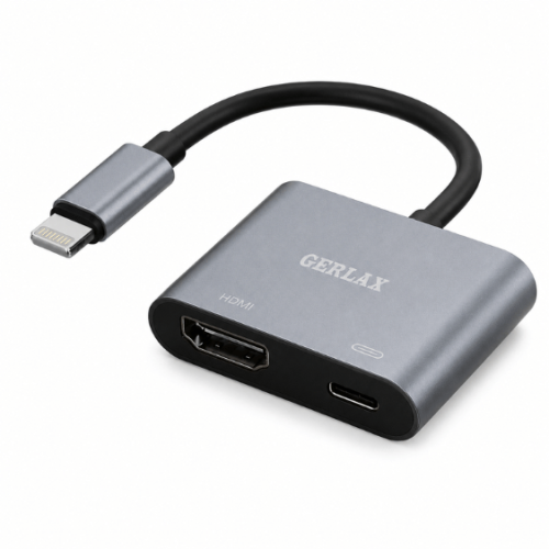 محول لايتنينج إلى HDMI مع منفذ طاقة م/ GV-01 ماركة جيرلكس