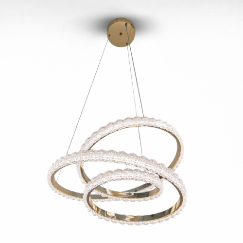 نجف ليد حلقات كريستال متداخلة مودرن ذهبي م/9033GD...