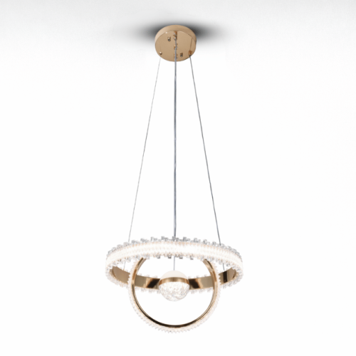 نجف ليد حلقة دائرية مزدوجة مودرن ذهبي أسود م/9460G...