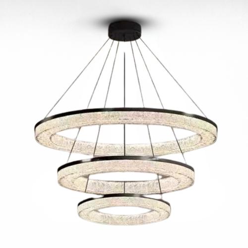 نجف ليد حلقات دائرية ثلاثية أسود م/9385-3BK ماركة...