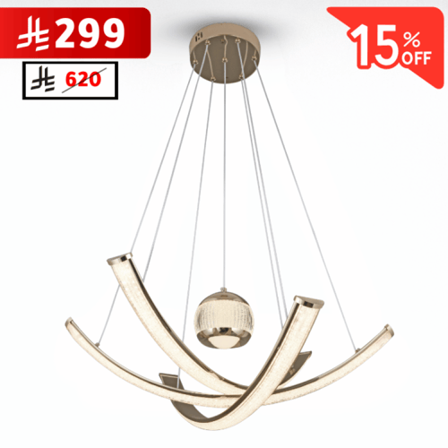 نجف ليد أقواس منحنية مع كرة كريستال مودرن ذهبي م/5...