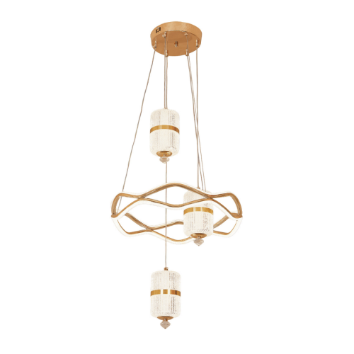 نجف ليد مودرن بتعليقات اسطوانية ذهبية م/101191-3+1...