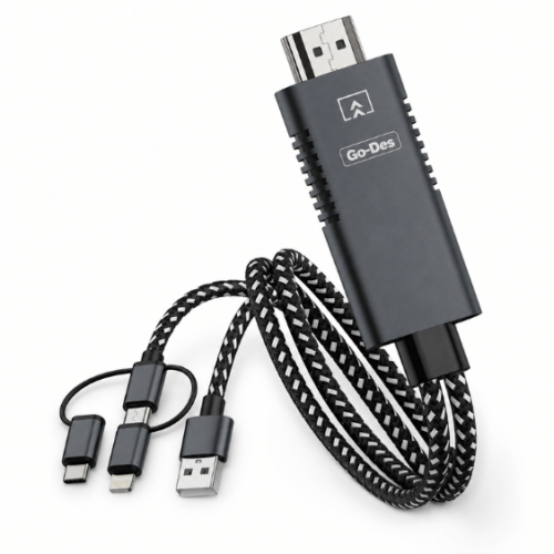 كابل عرض شاشة HDMI 3 في 1 م/ GD-8296 ماركة جو ديس