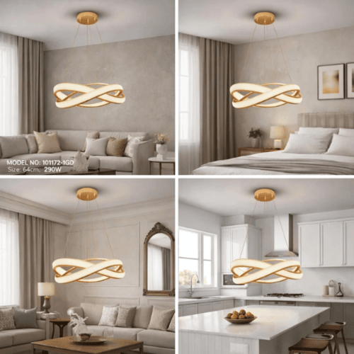 نجف ليد حلزونية متشابكة مودرن ذهبي م/101172-1GD ما...