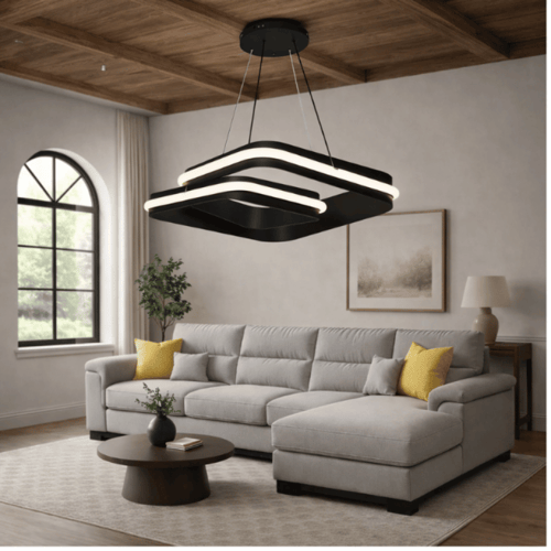 نجف ليد مربع بطبقات مودرن أسود م/101262-2BK ماركة...