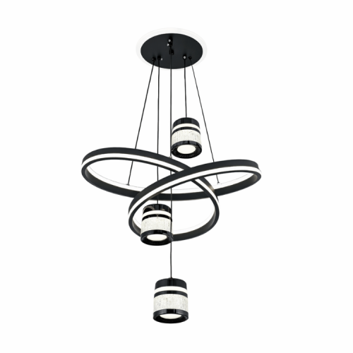 نجف حلقات متقاطعة مع سبوتات متدلية مودرن أسود م/67...