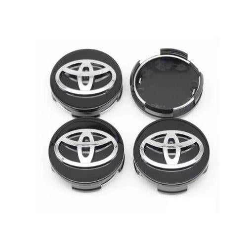 طقم اغطية جنوط كامري لون اسود مقاس 62 ملم