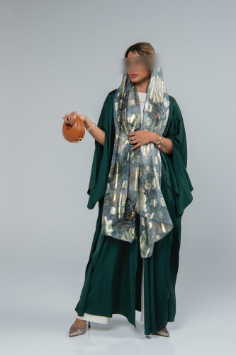 عباية زيتية حرير