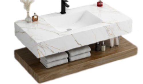 مغسلة بورسلان حوض ليزر OS152 صيني ابيض ذهبي مرخم 8...