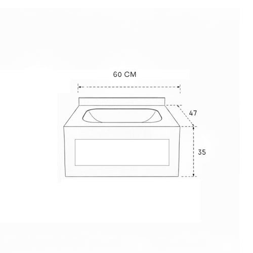 مغسلة بورسلان صندوق hot bending OS195 مقاس 60سم لو...