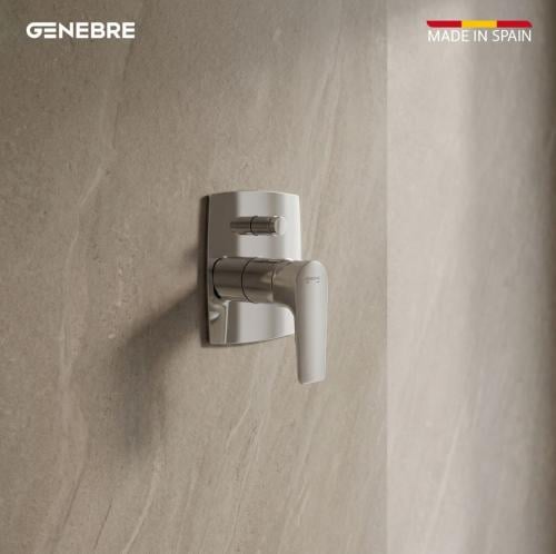 خلاط دش GENEBRE مخفي كروم خطين مستطيل