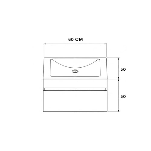 مغسلة بورسلان 60سم hot bending درج سحاب OS174 حوض...