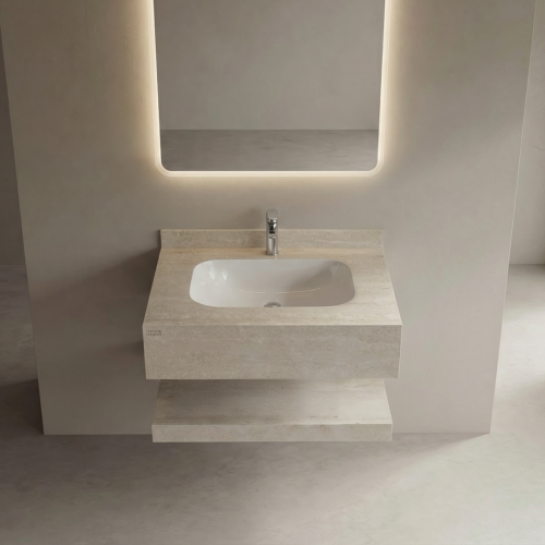 مغسلة بورسلان 60 سم حوض ليزر OS176 816209 بيج فاتح...