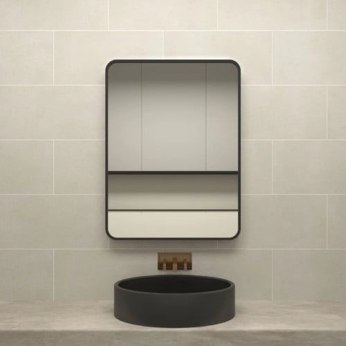 مراية one مستطيل إطار ألمنيوم أسود