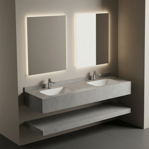 "مغسلة بورسلان حوض ليزر OS176 مقاس 150 سم رمادي من...