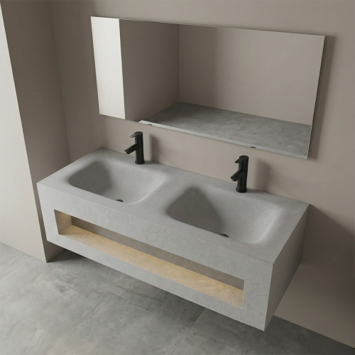 مغسلة حجر باضاءة حساس OS140 صيني رمادي 120سم حوضين...