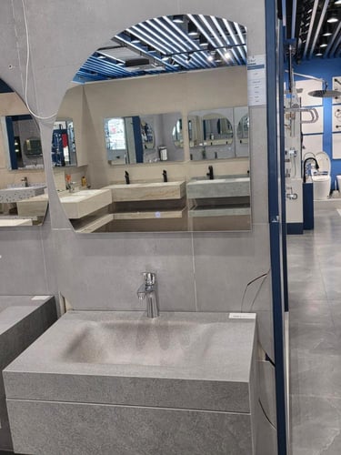 مغسلة بورسلان درج سحاب OS178 حوض رمادي