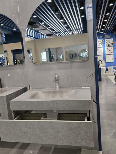 مغسلة بورسلان درج سحاب OS178 حوض رمادي