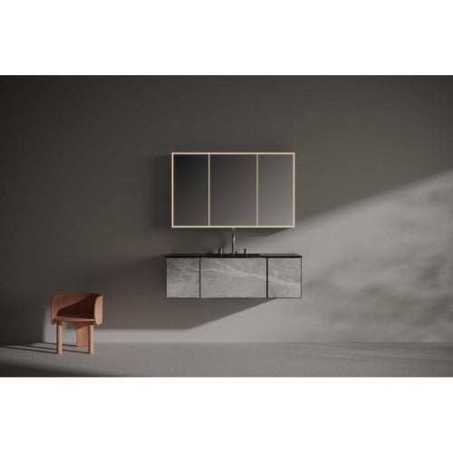 مغسلة دولاب خشب رصاصي مرخم 120 سم