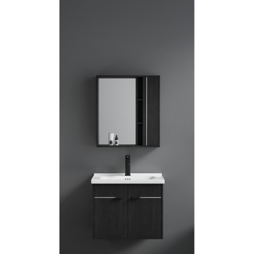 مغسلة خشب رمادي غامق