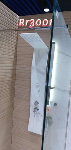 دش جداري استيل أبيض رخامي