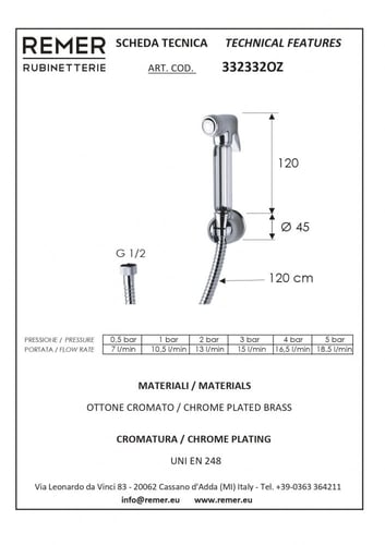 شطاف ضغط REMER كروم دائري ناعم